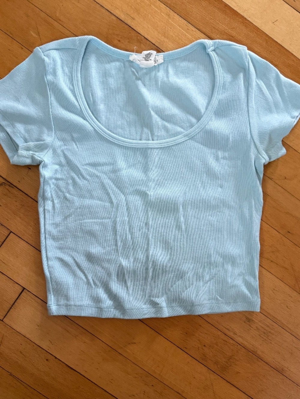 Light blue crop top